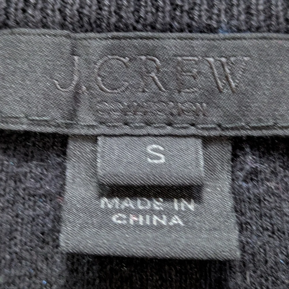J Crew Blue Black Shimmer Long Sleeve Crew Neck Sweater S